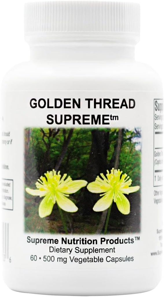 Supreme Nutrition Golden Thread Supreme, 60 Pure Coptis Chinensis Capsules végétariennes