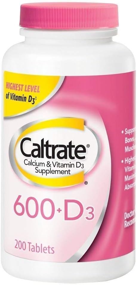 Caltrate 600+d Supplément de calcium avec comprimés de vitamine D, 200 Ea (paquet de 3)