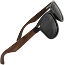 Eye Love Lunettes de soleil polarisé pour les hommes et les femmes, sans vitrage, 100 pour cent Uv Blocage (100 pour cent Real Ebony Wood Sides with Unbreakable Tr90 Plastic Front)