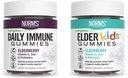 Norm's Farms Immune quotidienne et aînées Gommies de mûres aînées - Vitamine C, zinc et probiotiques - végétalien, sans gluten, casher, non-OGM - 120 Gommies