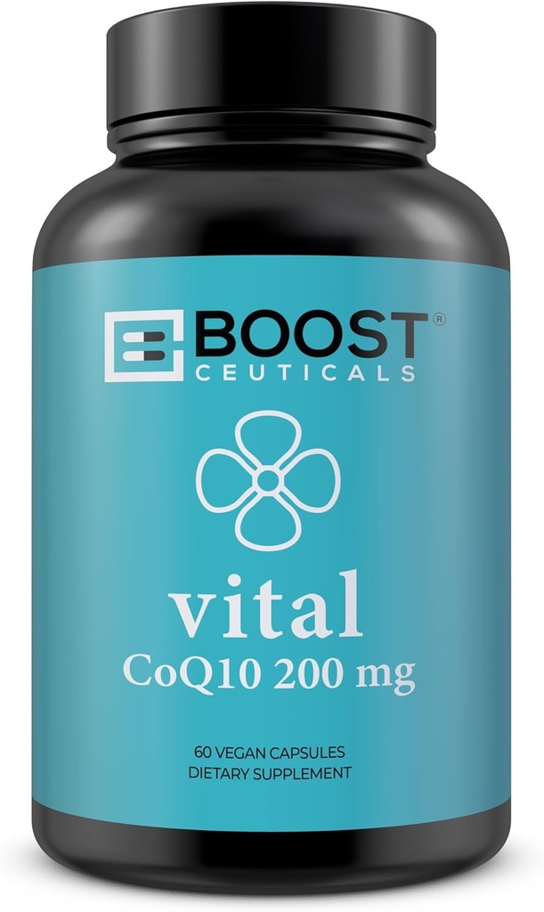 CoQ10 200mg.Coq10 à haute absorption avec Bioperine.Pure CoQ10 Vegan Non OGM.