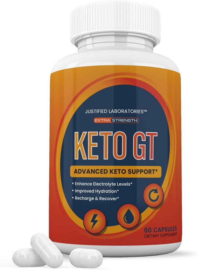 Laboratoires justifiés Keto GT Keto Pills 1275MG Nouvelle formule et améliorée contient du vinaigre de cidre de pomme huile d'olive extra vierge en poudre Feuille de thé vert 60 Capsules