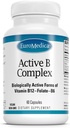 Complexe EuroMedica Active B - Supplément à l'aide à la santé cardiaque avec des vitamines bioactives B - Supplément au folate et au calcium - Capsules complexes B pour aider le système nerveux Santé et fonction - 60 Capsules