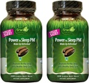 Irwin Naturals Power to Sleep PM - 120 Liquid Soft-Gels, pack de 2 - avec Melatonine, GABA, Ashwagandha, Valerian Root & L-Theanine - 120 Total des services