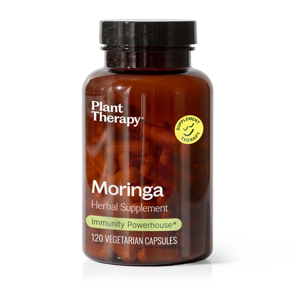 Plant Therapy Moringa Herbal Supplement Capsules, soutient le bien-être complet, l'énergie et le soutien immunitaire, naturellement nutritif, 120 capsules végétariennes (4 mois d'approvisionnement), Fabriqué aux États-Unis