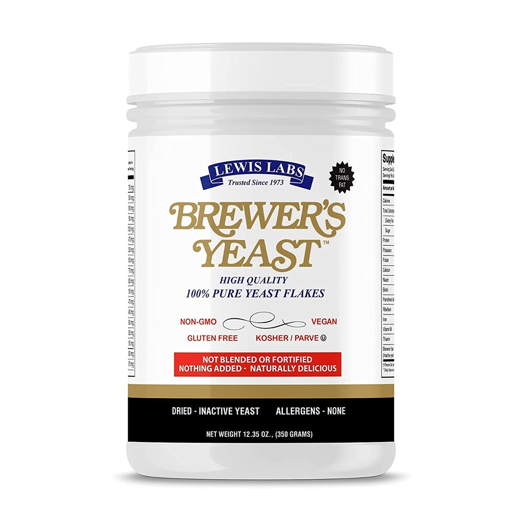 Brewers Flakes de levure pour les cookies d'allaitement, supplément d'allaitement pour stimuler le lait maternel (1 paquet) - Non fortifié, non sucré - sans casher, sans gluten, non OGM, végétalien, poudre végétale de protéines