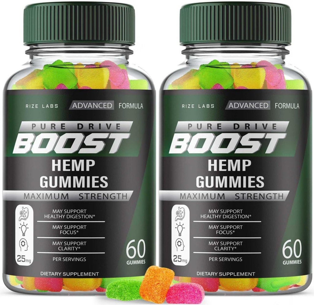 (2 Pack) Pure Drive Boost Gummies, Pure Drive Maximum Strength Formula, Pure Drive Boost pour la santé du corps, Pure Drive Boost Supplément avancé Gummy, Pure Drive Gomitas Review (120 Capsules)