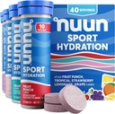 Tablettes électrolytiques Nuun Sport avec Magnésium, Calcium, Potassium, Chlorure et sodium, Sans gluten et végétalien, Arômes mélangés, 4 Pack (40 portions Total)