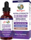 MaryRuth Organics Sirop Elderberry Extra Strength, USDA Bio Elderberry, Supplément de soutien immunitaire pour adultes et enfants sans sucre pour les âges 1+, Projet d'étiquette propre Vérifié®, végétalien, sans gluten, 2 Fl Oz