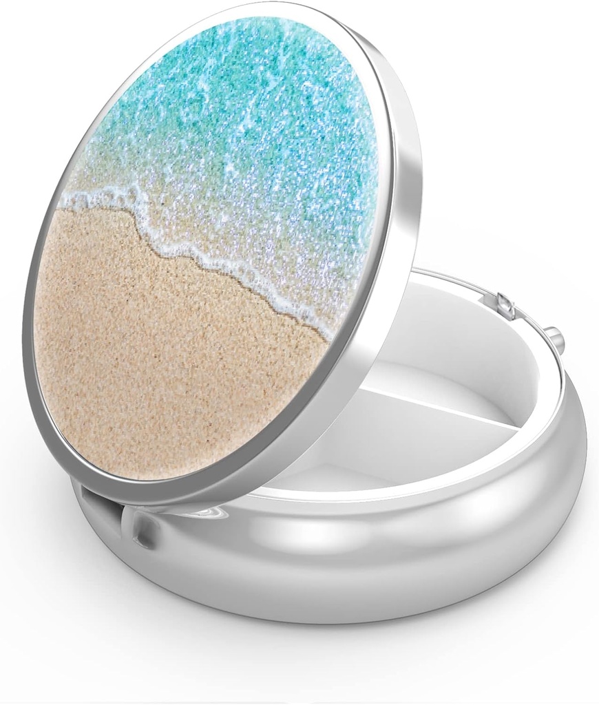 Pill Box 3 Compartiment petit cas de pilule, Portable pour Pocket or Purse Pill Organizer Porte-conteneur de pilule pour tenir les vitamines, les médicaments, l'huile de poisson et les suppléments (Océan Bleu)