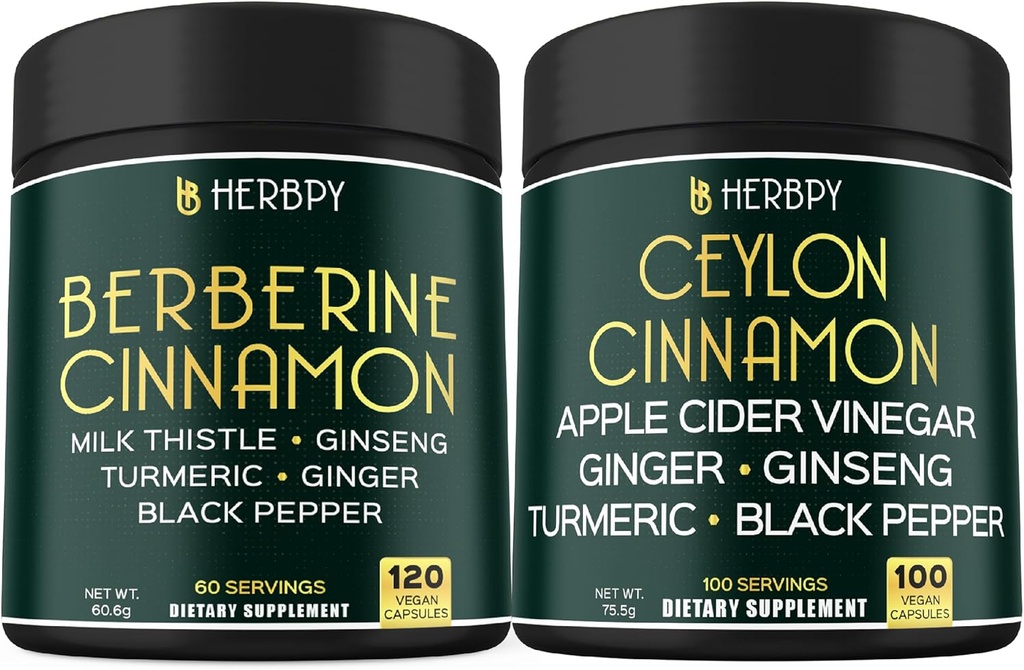 Ensemble 7in1 Berberine HCl 97% Suppléments et 6in1 Premium Ceylan Suppléments cannelle