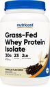 Nutricost Grass-Fed Whey Protein Isolate (Vanilla) 2LBS - Non-GMO, Gluten Free, Natural Flavors