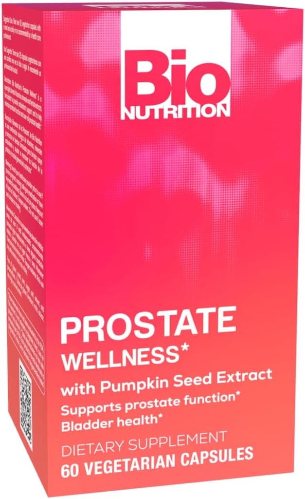 Bio Nutrition Prostate Wellness Supplément de soutien 60 Capsules végétariennes Formule naturelle pour la santé des hommes