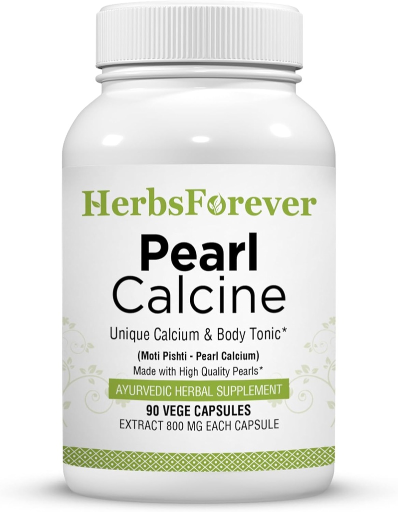 Herbsforever Pearl Calcine Capsules Bone Supplément favorise la santé des os et des dents fortes 90 Capsules