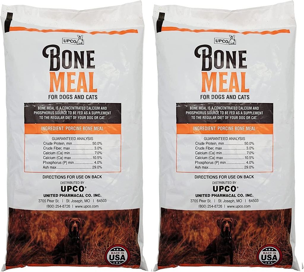 Poudre à la vapeur pour les chiens et les chats 2 Pack Total 2 livres de Upco Bone repas fabriqué aux États-Unis