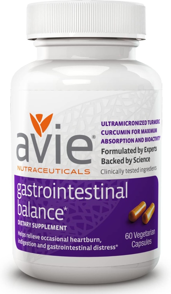 Avie NUTRACEUTIQUES Supplément de Curcumine pour équilibre gastro-intestinal (60 gélules)