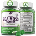(2 Pack) Gommies de mousse de mer - Gommies de mousse de mer irlandaise pour adultes et enfants - Supplément Superfood avancé Seamoss avec extrait de racine biologique Bladderwrack & Burdock,ACV pour Immune quotidienne, Gut Cleanse, Vegan