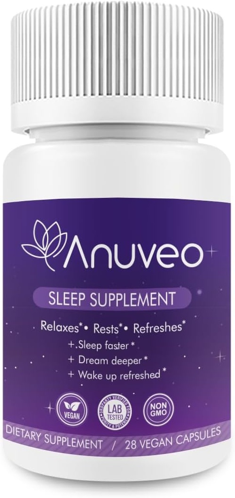 Natural Sleep Aid | Non-Habit Forming | Herbal Sleep Supplement for Better Sleep with Valerian, Melatonin, Magnesium, and Ashwagandha | Sleeping Pills for Adults (28 Vegan Capsules)