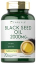 Carlyle Black Seed Oil Softgel Capsules $ 2000mg $ 70 Pills $ pour les femmes et les hommes $ Non-OGM, supplément à base de plantes sans gluten