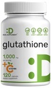 Supplément de glutathion 1000mg par portion, 98 % de pureté, plus de vitamine C 500mg, forme active réduite (GSH)