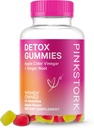 Gommies de détox rose de Stork, Gommies de vinaigre de cidre de pomme avec gingembre pour aider à soutenir Bloating, santé Gut et digestion, Gommies de vinaigre de cidre de pomme à croquer - 44 Compte, 1 paquet, 0,3 livres