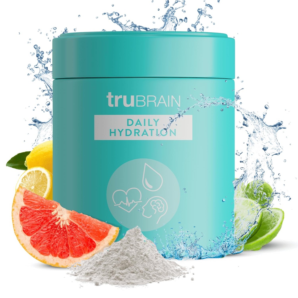 Hydratation quotidienne TruBrain - Améliorer la concentration et l'énergie avec le supplément Electrolyte-Rich. Restez hydraté et alertez !