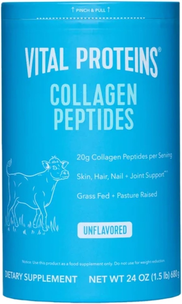 Protéines vitales Collagène Peptides Complément alimentaire non aromatisé (Net Wt 24 Oz),