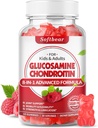 softbear Glucosamine Chondroitin Gummies, Sugar Free Glucosamine Chondroitin MSM Supplement with Elderberry Turmeric Supports Joint Health & Antioxidant, Raspberry Flavored 60 Count