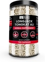 Ingrédients originaux purs Longjack (Tongkat Ali) (730 Capsules) Pas de Magnésium ou de Rice Fillers, Toujours Pure, Verified Lab