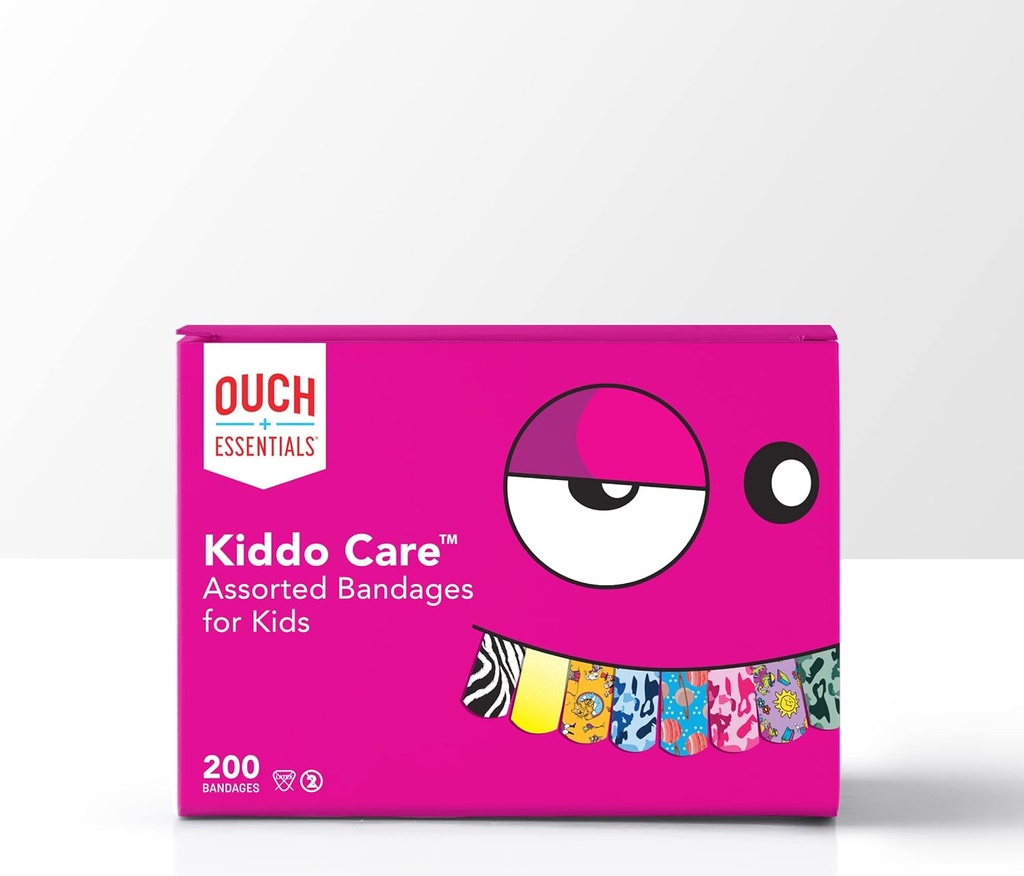 Auch Essentials Kiddo Care - bandages adhésifs pour enfants, styles assortis, 200 comtes
