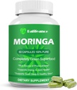 Moringa Capsules 800mg, Pure Moringa Powder Capsules - Soutien Énergie, Santé de la peau, Gut Health+ pour les hommes et les femmes