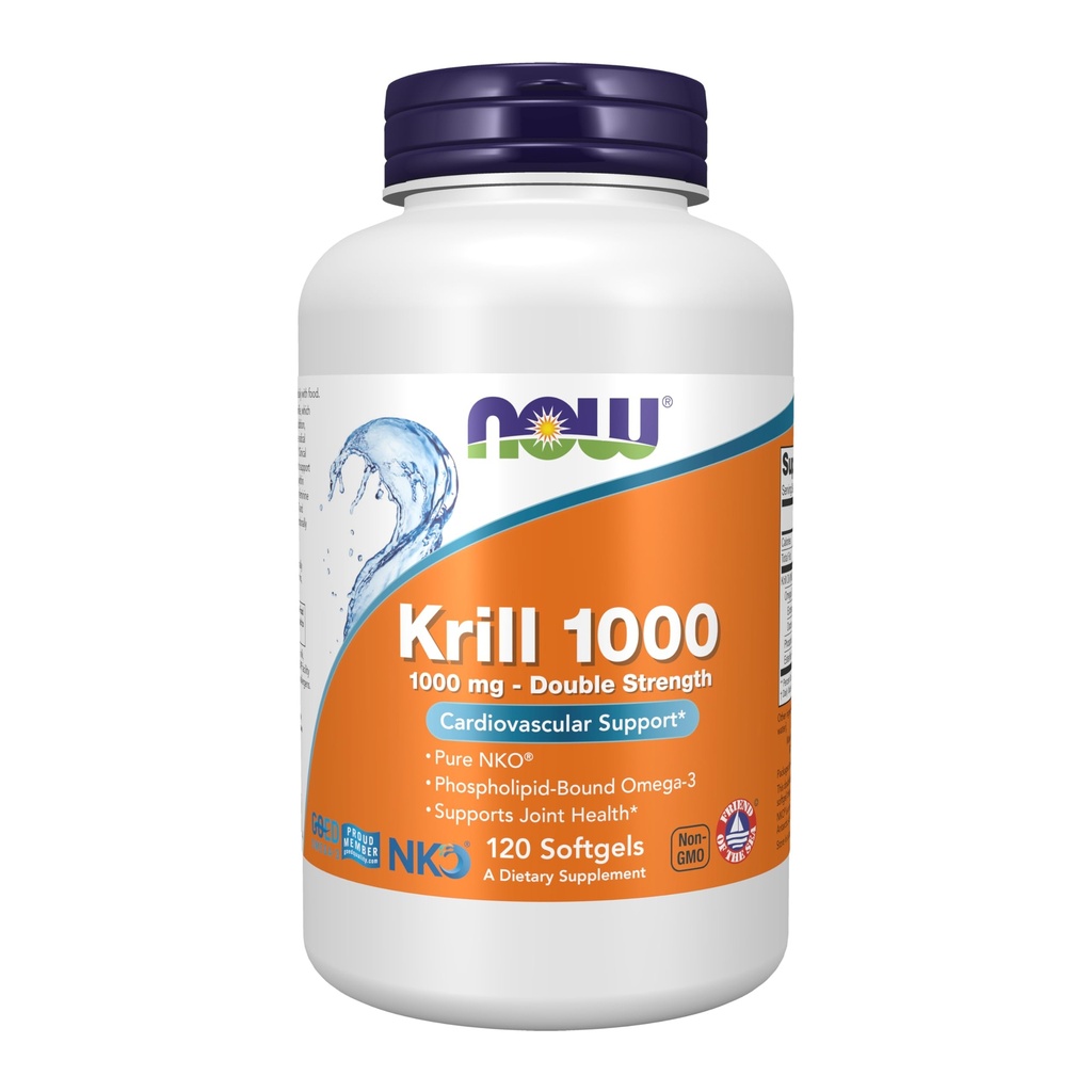 MAINTENANT compléments alimentaires, Neptune Krill, double résistance 1000 mg, Phospholipide-Bound Oméga-3, 120 Softgels