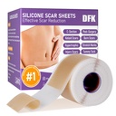 Feuilles de cicatrices en silicone, ruban de cicatrices en silicone (1.6"x 79" Roll-2M), bandes en silicone réutilisables professionnelles, feuilles de cicatrices en silicone doux pour cicatrices chirurgicales, kéloïde, cicatrices Acné, cicatrices Burn, section C