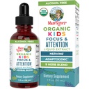 MaryRuth Organics Kids Cerveau Suppléments pour mémoire et focus, USDA Bio Drops avec Ginkgo Biloba, Rhodiola Root et réglisse Root, Focus & Attention, Calme, Vegan, Non-OGM, Sans gluten, 30 portions