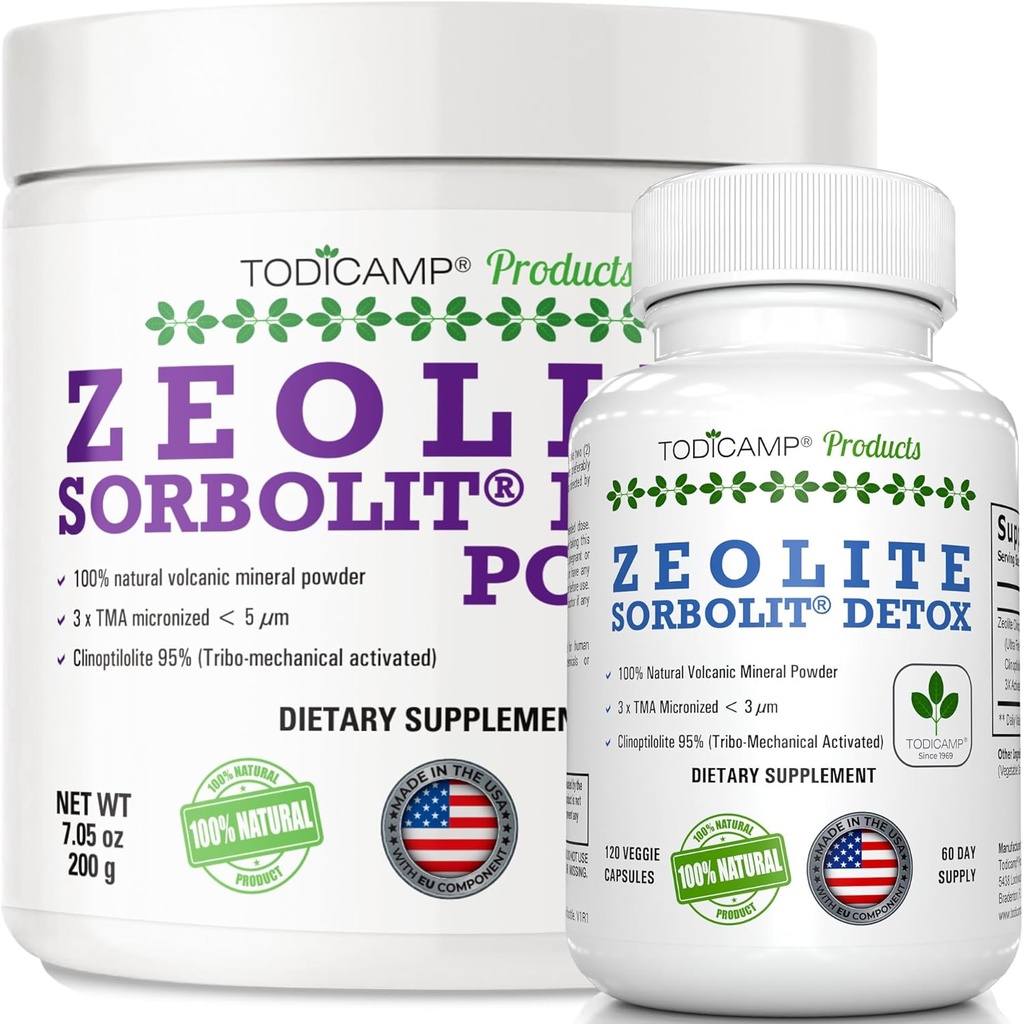 Zeolite Detox Pack Minimum 60 jours d'approvisionnement Capsules de zéolite et ensemble de poudre de zéolite