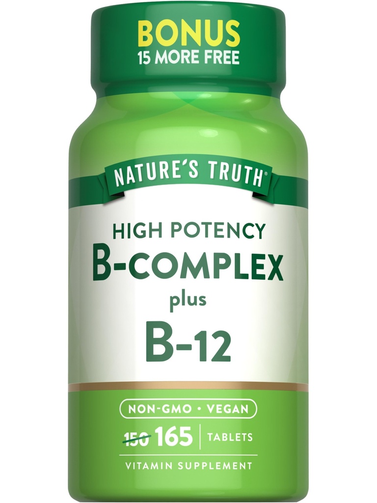 La vérité de la nature Complexe Vitamine B : 165 Comprimés Plus B12.