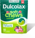 Dulcolax Saline Laxative Soft Chews, Gentle Constipation Relief, Mélange d'arôme de baie, hydroxyde de magnésium 1200 mg, 60 Compte
