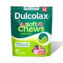 Dulcolax Saline Laxative Soft Chews, Gentle Constipation Relief, Mélange d'arôme de baie, hydroxyde de magnésium 1200 mg, 60 Compte