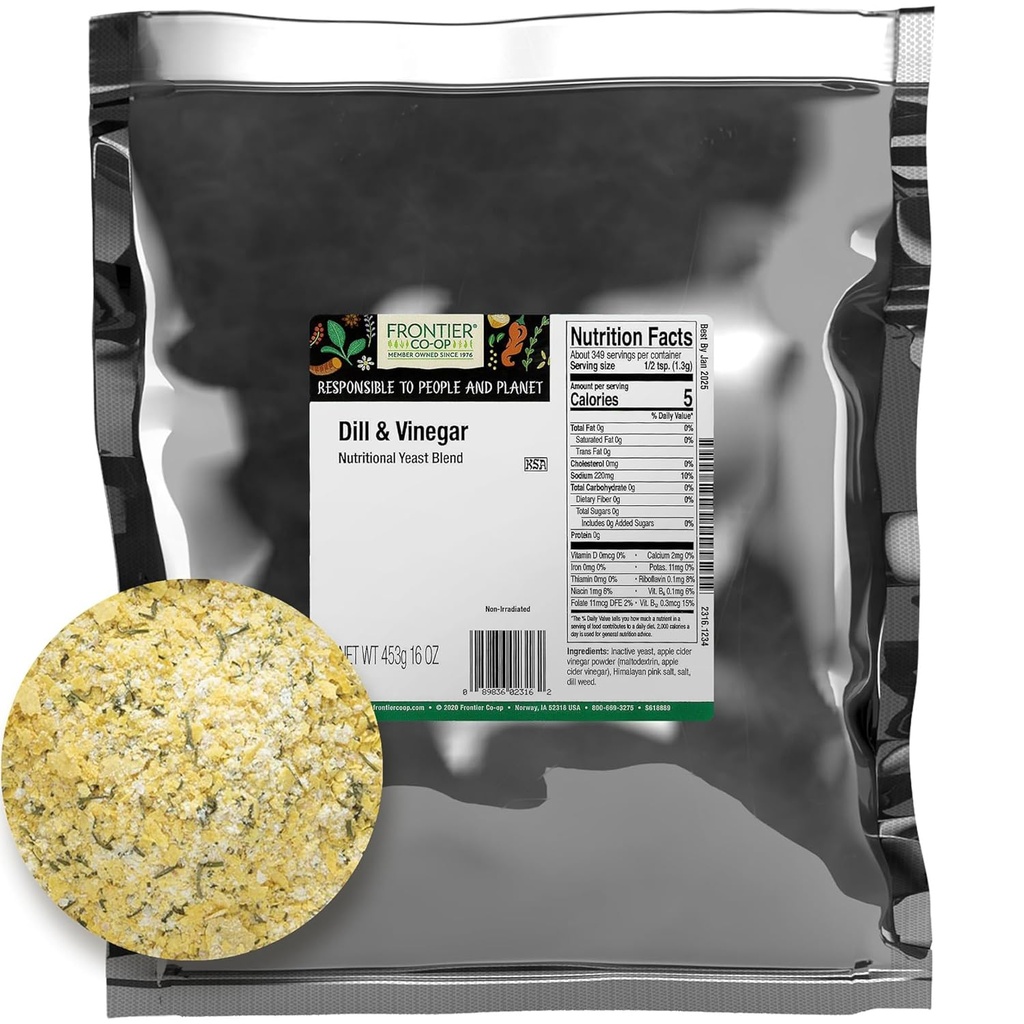 Frontier Co-op Dill and Vinegar Nutritional Yeast Blend 1lb