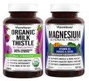 Farm Haven Lait Capsules de chardon et Magnésium Glycinate et Complexe de Malate avec/Vitamine D3