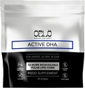 Orlo DHA – Supplément végétal DHA (EPA & DHA) – Omega 3 Huile de poisson et Krill Alternative – Huile d'algue Omega-3 à base végétale – Soutien du cerveau et du cœur (60 mini softgels sans Burpless)