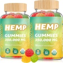 Gommies de chanvre 350 000mg pour le soutien de lit en profondeur et le soulagement des désagréments, Oméga 3 infusé de chanvre fruité, vitamines, fabriqués aux États-Unis