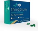 Thirodium - Supplément de soutien thyroïde - 100mcg Iodine (Iodate de sodium) - 30 Capsules Soft-Gel pour l'absorption accrue - Sans gluten, sans lactose, sans sucre, sans OGM