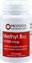 Protocol Methyl B12 10,000mcg - Vitamin B12 - Energy Support and Brain Supplement - 60 Lozenges