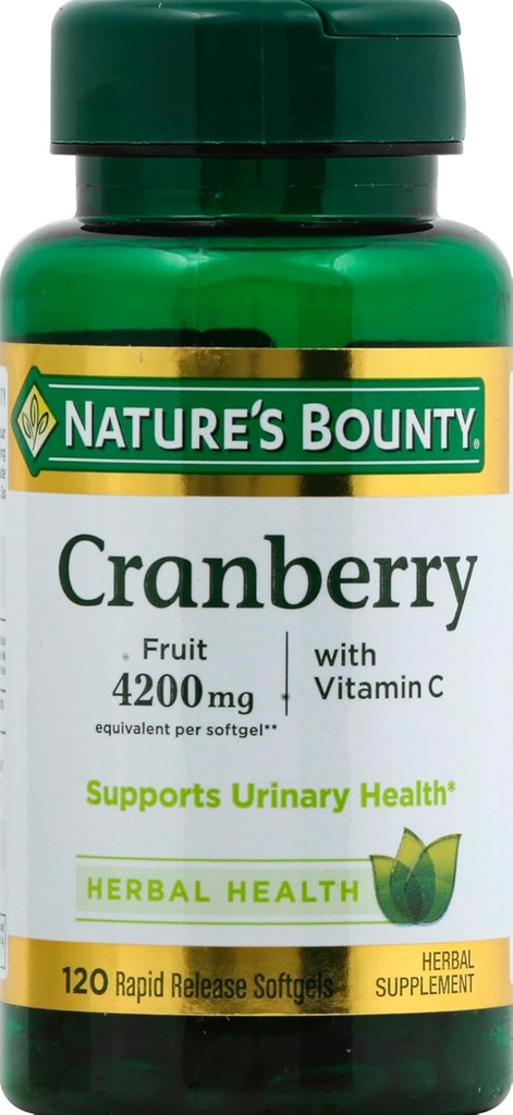 Fruits de canneberge de la nature 4200mg Plus vitamine C, 120 Softgels (paquet de 1)