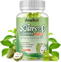 Soursop Gummies 2000MG, Soursop Leaf & Fruit Extract for Adults, Soursop Fruits w/Vitaminc C for Immune Support, Antioxydant et Digestive Aid, Vegan, 60 comtes