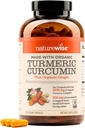 NatureWise Curcumin Turmeric 2250mg - 95% Curcuminoïdes & Extrait de poivre noir BioPerine pour l'absorption avancée - Soutien quotidien de la santé articulaire et immunitaire - Vegan, non-OGM, 360 comte[120 jours]