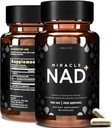 Miracle NAD+ Supplément - Urolithine A, Nicotinamide Riboside NR, NAD, Trans Resvératrol 1150 mg pour les hommes et les femmes - Anti-vieillissement, réparation cellulaire, NMN Alternative - 3e partie testé 60 capsules