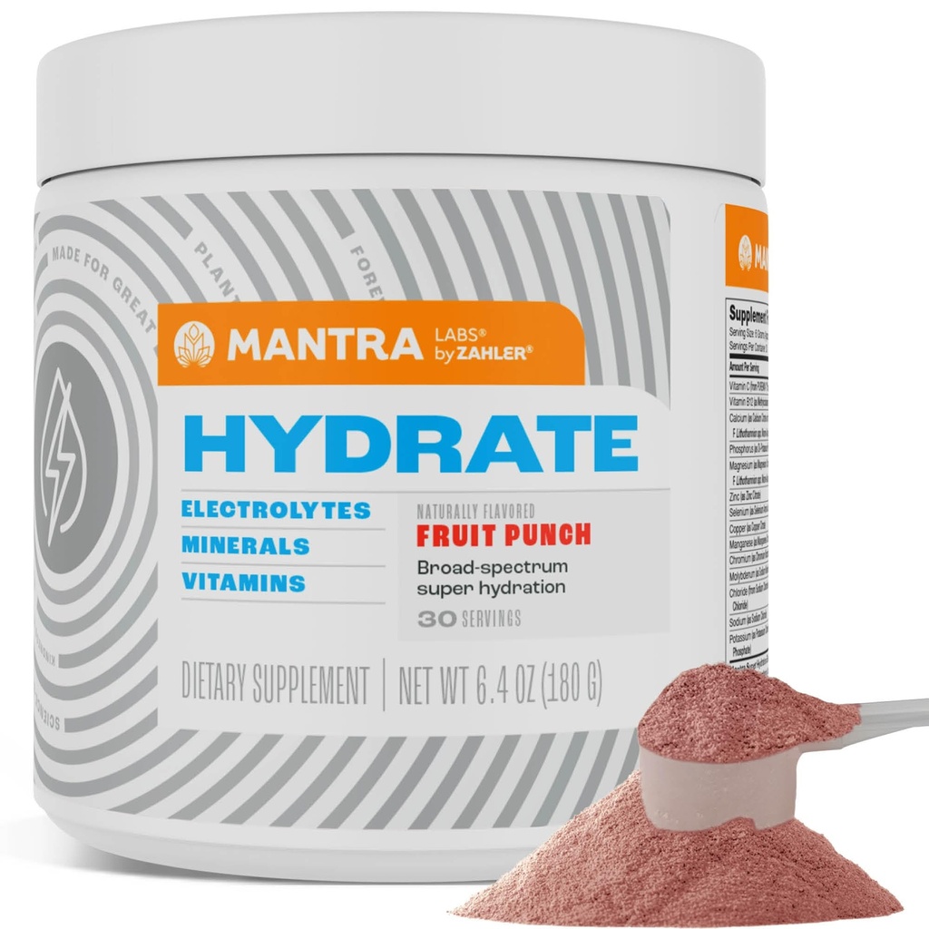 Zahler Mantra Jeu-Changing, Grande dégustation, Supplément d'hydratation sans sucre, Fruit Punch Aromatisé, 30 portions.