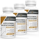 1400 mg de glutathion liposomique, complexe d'absorption supérieur Supplément réduit de glutathion avec vitamine C, acide hyaluronique, maître antioxydant pour la désintoxication hépatique, cerveau, peau